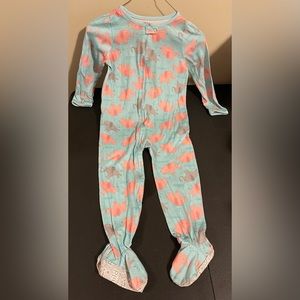 Child of Mine zipper onsie size 5T Blue with Pink & Grey elephants